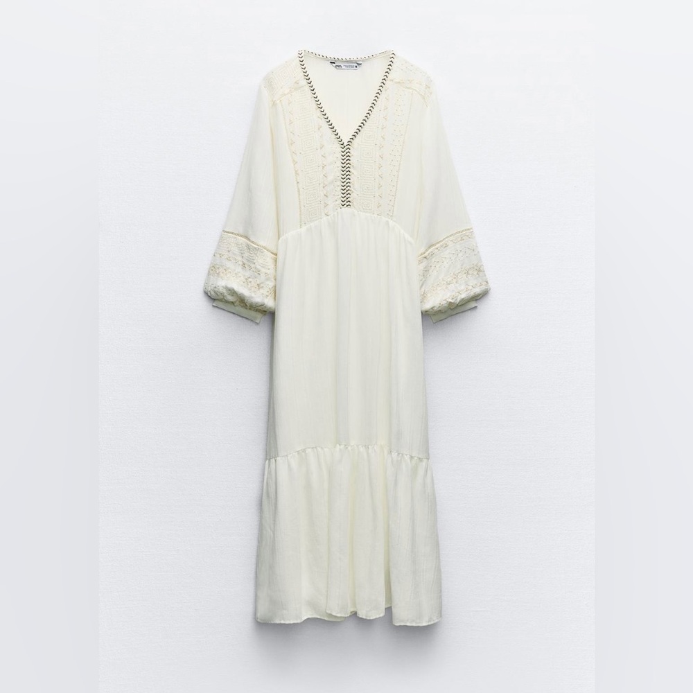 ZARA EMBROIDERED MAXI DRESS
Color: SAND
Size: S